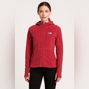 The North Face Women’s TKA 100 Fleece Full-Zip Hoodie Jacket Sz S Pink Red